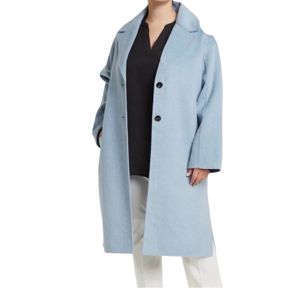 Rebecca Minkoff Tessa Single Breasted wool Blend Light Blue Womens  L NWOT
